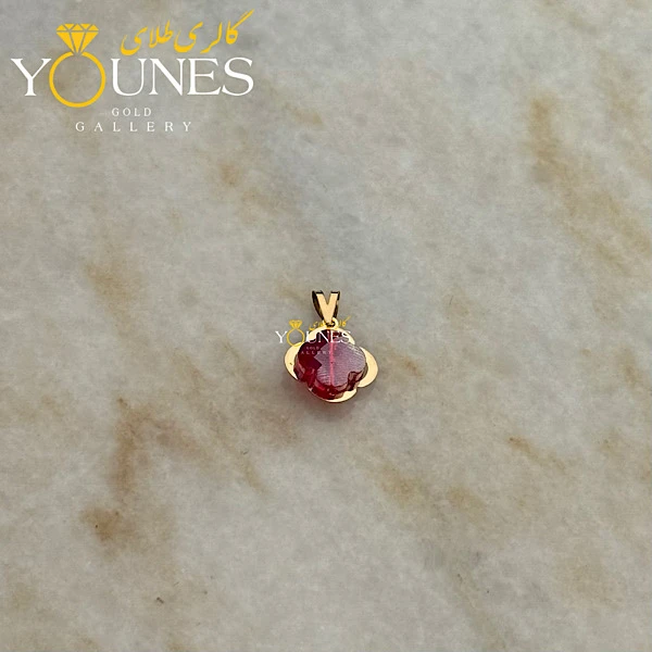آویز طلا سواروسکی گل قرمز